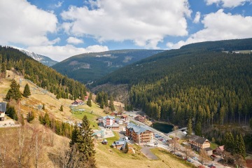 View from the room towards cable car Snezka